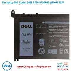 Pin Laptop Chính Hãng Dell Vostro 5468 P75G P75G001 42W - Phụ Kiện Laptop Đen, Bảo Hành Tận Tâm, Chất Lượng Đảm Bảo