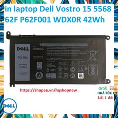 Pin Laptop Dell Vostro 15 5568 P62F001 42Wh Chính Hãng - Phụ Kiện Laptop Đen, Thay Thế Uy Tín