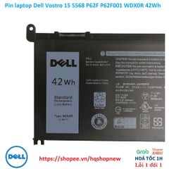 Pin Laptop Dell Vostro 15 5568 P62F001 42Wh Chính Hãng - Phụ Kiện Laptop Đen, Thay Thế Uy Tín