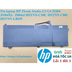 Pin Laptop HP Zbook Studio G3 G4 ZO04 ZO04XL HSTNN-CS8C HSTNN-C88C Chính Hãng - Bảo Hành 100% - Phụ Kiện Laptop Đen 64w