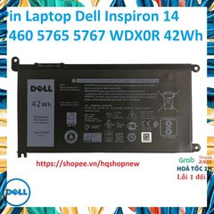 Pin Laptop Dell Inspiron 14 7460 5765 5767 WDX0R 42Wh - Phụ Kiện Chính Hãng Đen, Bảo Hành Mới 100%