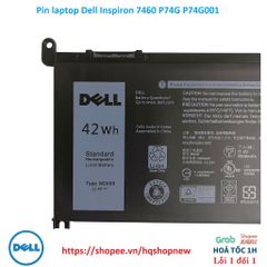 Pin Laptop Chính Hãng Dell Inspiron 7460 - Số Model P74G, P74G001, 42W, Đen - Phụ Kiện Laptop Mới 100%