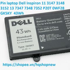 Pin Laptop Dell Inspiron 11 3147 3148 3152 13 7347 7348 7352 - Pin Zin 43Wh Chính Hãng, Bảo Hành Khách Hàng Tin Cậy
