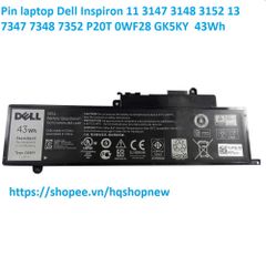 Pin Laptop Dell Inspiron 11 3147 3148 3152 13 7347 7348 7352 - Pin Zin 43Wh Chính Hãng, Bảo Hành Khách Hàng Tin Cậy