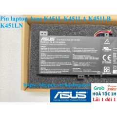 Pin Laptop Asus K451L K451LA K451LB K451LN Chính Hãng 100% - Pin B41N1304 46W Mới, Đen, Bảo Hành Đổi Mới 100%