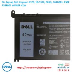 Pin Laptop Chính Hãng Dell Inspiron 5378, 13-5378, P69G, P69G001, P58F, P58F001 WDX0R 42W - Phụ Kiện Laptop Đen 100% mới