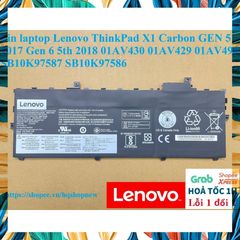 Pin Laptop Lenovo ThinkPad X1 Carbon Gen 5 2017/Gen 6 2018 - Dung Lượng 57Wh, Bảo Hành 5 Tháng, Chất Lượng Cao, Sản Phẩm Mới 100%