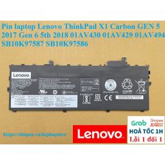 Pin Laptop Lenovo ThinkPad X1 Carbon Gen 5 2017/Gen 6 2018 - Dung Lượng 57Wh, Bảo Hành 5 Tháng, Chất Lượng Cao, Sản Phẩm Mới 100%