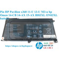 Pin Laptop HP Pavilion x360 11-U 13-U M3-u Omen 14-CB 14-AX 15-AX BI03XL ON03XL - Pin Li-ion 3 Cell Chính Hãng, Bảo Hành 6 Tháng