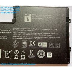 Pin Laptop Chính Hãng Dell Inspiron 5545 5547 5447 5448 5548 5442 - 43Wh Đen, Bảo Hành 100% và Giao Hàng Đúng Đơn