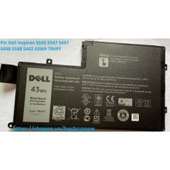 Pin Laptop Chính Hãng Dell Inspiron 5545 5547 5447 5448 5548 5442 - 43Wh Đen, Bảo Hành 100% và Giao Hàng Đúng Đơn