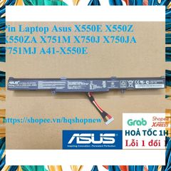 Pin Laptop Asus X550E X550Z X550ZA F751MJ A41-X550E - Pin 4 Cell Chất Lượng Cao, Đen, Cam Kết Bảo Hành 100%