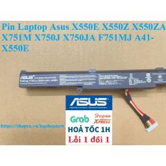 Pin Laptop Asus X550E X550Z X550ZA F751MJ A41-X550E - Pin 4 Cell Chất Lượng Cao, Đen, Cam Kết Bảo Hành 100%