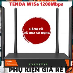 Bộ Phát Wifi Tenda W15e AC1200Mbps - Router 4 Râu Hàng Cũ, Băng Tần Kép 2.4G/5G, Vỏ Sắt, Tín Hiệu Mạnh Mẽ, Phù Hợp Văn Phòng Nhỏ