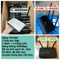 🔝 Bộ phát Wifi TPLink 3 râu XUYÊN TƯỜNG TL-WR880/TL-WR881/TL-890N đã qua sử dụng, tốc độ 450Mbps tải mạng khỏe