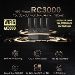 Bộ Phát WiFi 6 H3C Magic RC3000 - Router AX3000 Mbps, Hỗ Trợ MESH & Roaming, Phủ Sóng Tối Ưu Cho Diện Tích 120m² - Hàng Cũ Chất Lượng Cao