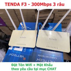 Bộ Phát Wifi Tenda F3 300Mbps Cũ - 3 Ăng-ten Sóng Mạnh, Hướng Dẫn Cài Đặt Tiếng Việt, Tốc Độ Internet Nhanh cho Gia Đình và Văn Phòng
