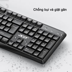 Bàn Phím không dây và chuột Acer LK41 2.4G hoạt động yên tĩnh nhạy Cho Mọi Thiết Bị Máy Tính, Laptop làm văn phòng cô