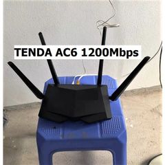 Bộ Phát Wifi Tenda AC6 1200Mbps - Router 2 Băng Tần 4 Râu, Cài Đặt Dễ Dàng, Phủ Sóng Mạnh Mẽ, Hàng Đã Sử Dụng