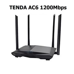 Bộ Phát Wifi Tenda AC6 1200Mbps - Router 2 Băng Tần 4 Râu, Tốc Độ Cao, Hỗ Trợ Ứng Dụng Quản Lý Từ Xa, Thiết Kế Sang Trọng