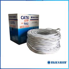 Thùng / Cuộn dây mạng Cat6 UTP LBLINK / GIPCO / NASUN cuộn 8 lõi ( 305m ) 2 màu trắng / xanh có lõi chịu lực bằng nhự