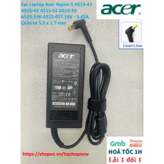 Sạc Laptop Acer Aspire 5 A515-41 A515-43 A515-51 A515-53 A515-53K A515-55T 19V - 3.42A  Chân to 5.5 x 1.7 mm PHỤ KIỆN LA