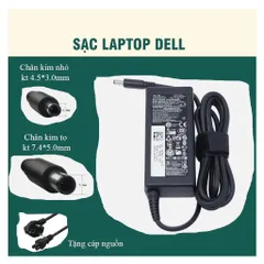 🔝 Sạc Laptop Dell 19.5V- 4.62A 90W / 19.5V- 3.34A 65W LOẠI TỐT - Sạc máy tính - Sạc dell chân kim to, chân kim nhỏ