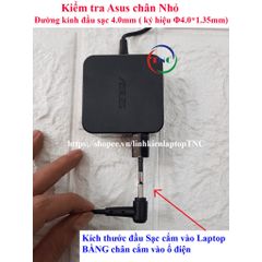 Sạc Laptop ASUS 19V 2.37A 45W Chân Nhỏ 4.0mm - Hàng Chính Hãng, Bảo Hành 12 Tháng, Thích Hợp Model VivoBook S14, UX410