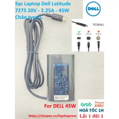 [Sạc zin] Sạc Laptop Dell Latitude 7275 20V - 2.25A - 45W Chân type C PHỤ KIỆN LAPTOP
