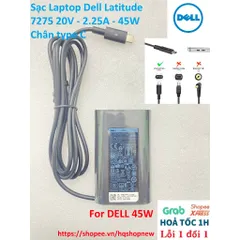 [Sạc zin] Sạc Laptop Dell Latitude 7275 20V - 2.25A - 45W Chân type C PHỤ KIỆN LAPTOP