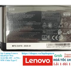 Sạc Laptop Lenovo IdeaPad 5 Pro 16ACH6 20V - 4.75A - 95W Chân Type C - Phụ Kiện An Toàn và Tiết Kiệm Năng Lượng