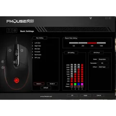 🔆 Chuột Gaming Fmouse Professional Ergonomic độ phân giải 3200dpi có hỗ trợ phần mềm đi kèm tùy chỉnh LED , DPI chuyên