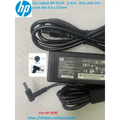 [Sạc zin] Sạc Laptop HP 19.5V - 2.31A - 45w chân kim xanh nhỏ 4.5 x 3.0mm PHỤ KIỆN LAPTOP