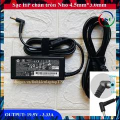Sạc Laptop HP tốt 19.5V - 3.33A - 65W chân kim xanh nhỏ 4.5x3.0mm (Adapter HP tròn nhỏ ZIN) PHỤ KIỆN LAPTOP