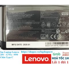 Sạc Laptop Lenovo 20V - 4.75A - 95W Chân Type C - Phụ Kiện Chính Hãng An Toàn và Hiệu Quả cho Laptop Lenovo