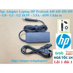 [Sạc zin] Sạc Adapter Laptop HP Probook 440 445 450 455  - G0 - G1 - G2 18.5V - 3.5A - 65W Chân to PHỤ KIỆN LAPTOP