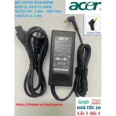 [Sạc zin] SẠC LAPTOP ACER ASPIRE A315-51, A315-51-364W, N17Q1 19V - 3.42A - 65W Chân vàng 5.5 x 1.7 mm PHỤ KIỆN LAPTOP