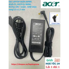 [Sạc zin] SẠC LAPTOP ACER ASPIRE A315-51, A315-51-364W, N17Q1 19V - 3.42A - 65W Chân vàng 5.5 x 1.7 mm PHỤ KIỆN LAPTOP
