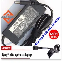 🔜 Sạc laptop dell 19.5v 3.34a/4.62a chân tròn to có kim ở giữa - tặng kèm dây nguồn xịn