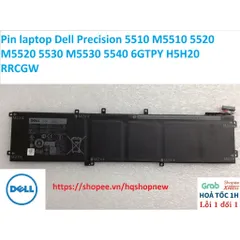 Pin laptop Dell Precision 5510 M5510 5520 M5520 5530 M5530 5540 6GTPY H5H20 RRCGW PHỤ KIỆN LAPTOP