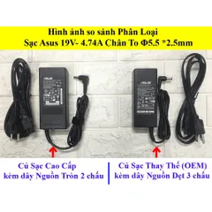 🔝 Sạc Laptop Asus 19V  4.74A  90W (ADAPTER Asus 19V  4.74A  90W) KÈM DÂY NGUỒN