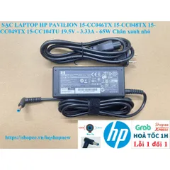 [Sạc zin] SẠC LAPTOP HP PAVILION 15-CC046TX 15-CC048TX 15-CC049TX 15-CC104TU 19.5V - 3.33A - 65W Chân xanh nhỏ PHỤ KIỆN