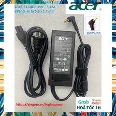 [Sạc zin] SẠC LAPTOP ACER ASPIRE A315, A315-31-C8GB 19V  - 3.42A  - 65W Chân to 5.5 x 1.7 mm PHỤ KIỆN LAPTOP