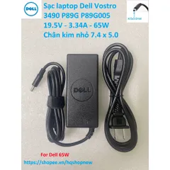 Sạc laptop Dell Vostro 3490 P89G P89G005 19.5V - 3.34A - 65W Chân kim nhỏ 7.4 x 5.0 mm PHỤ KIỆN LAPTOP