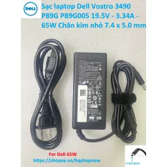 Sạc laptop Dell Vostro 3490 P89G P89G005 19.5V - 3.34A - 65W Chân kim nhỏ 7.4 x 5.0 mm PHỤ KIỆN LAPTOP