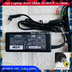 Sạc Laptop Acer 19V3.42A  65W (Adapter Acer 19V  3.42A  65W) Kèm dây nguồn PHỤ KIỆN LAPTOP