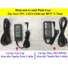 Sạc Laptop Acer 19V3.42A  65W (Adapter Acer 19V  3.42A  65W) Kèm dây nguồn PHỤ KIỆN LAPTOP