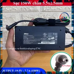 Sạc thay cho Laptop ASUS 19.5V 7.7A - 150W chân 5.5x2.5mm - Không Có Kim Nhỏ trong đầu sạc - đường kính đầu sạc 5.5mm PH
