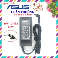 🔝 Sạc laptop Asus chính hãng (Zin) 19v-3.42a-65w chân thường 5.5mm x 2.5mm
