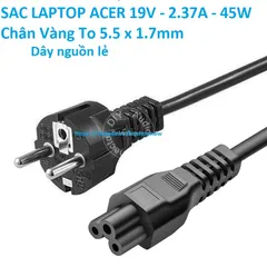 [Sạc zin] SAC LAPTOP ACER 19V - 2.37A - 45W Chân Vàng To 5.5 x 1.7mm PHỤ KIỆN LAPTOP